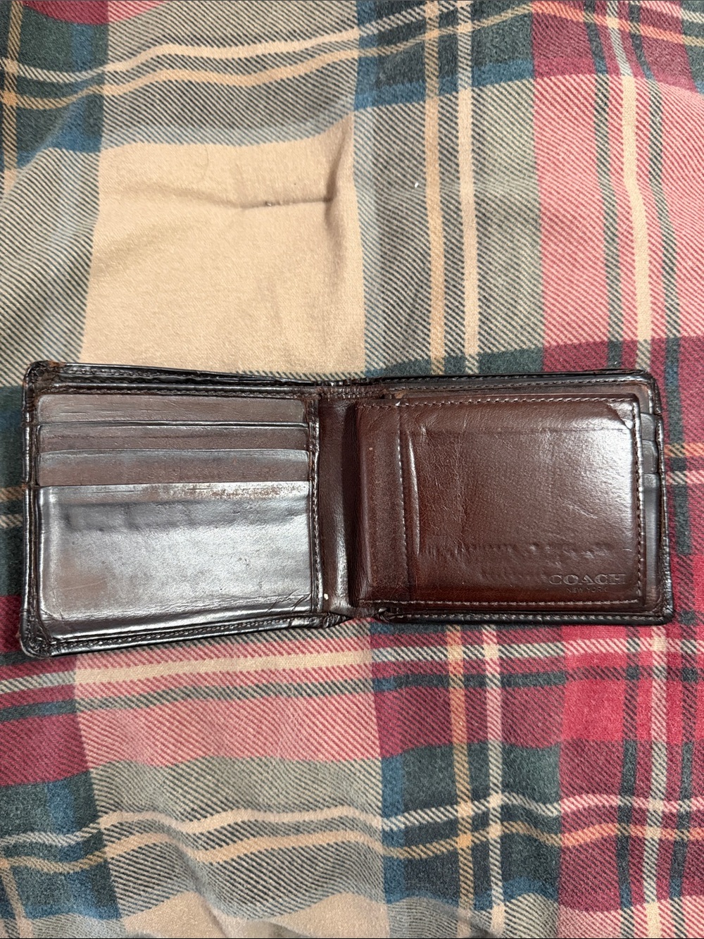 Coach Brown Leather Bi-Fold Card Wallet